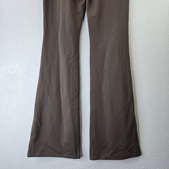 Halara Flare Work Pants M Green High Waisted Dressy Minimalist Pull On Trousers - Picture 7 of 12